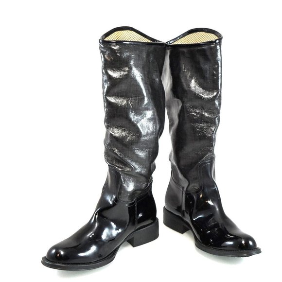NEW$685 Aquatalia Waterproof Patent Leather Rain Tall Riding Pull-On Boots 6 - Picture 5 of 14